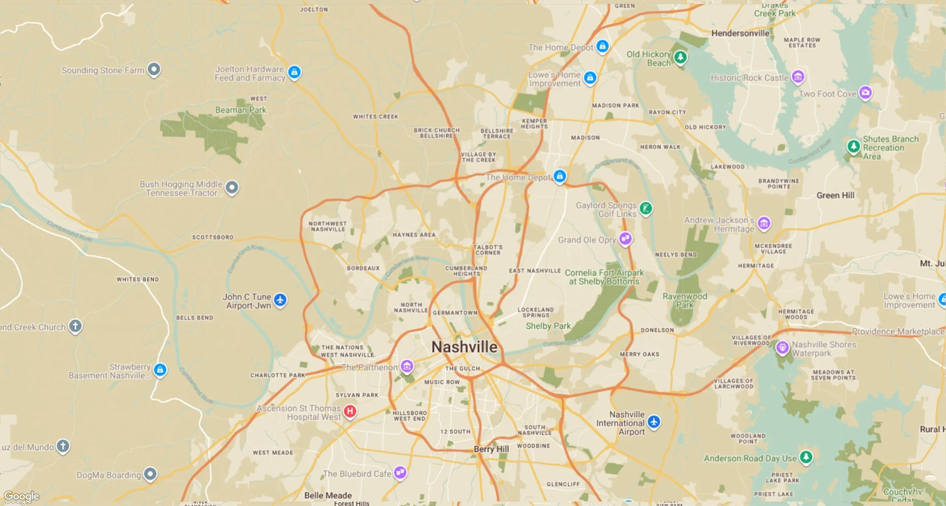 Nashville Map V1 Nashville Map V1